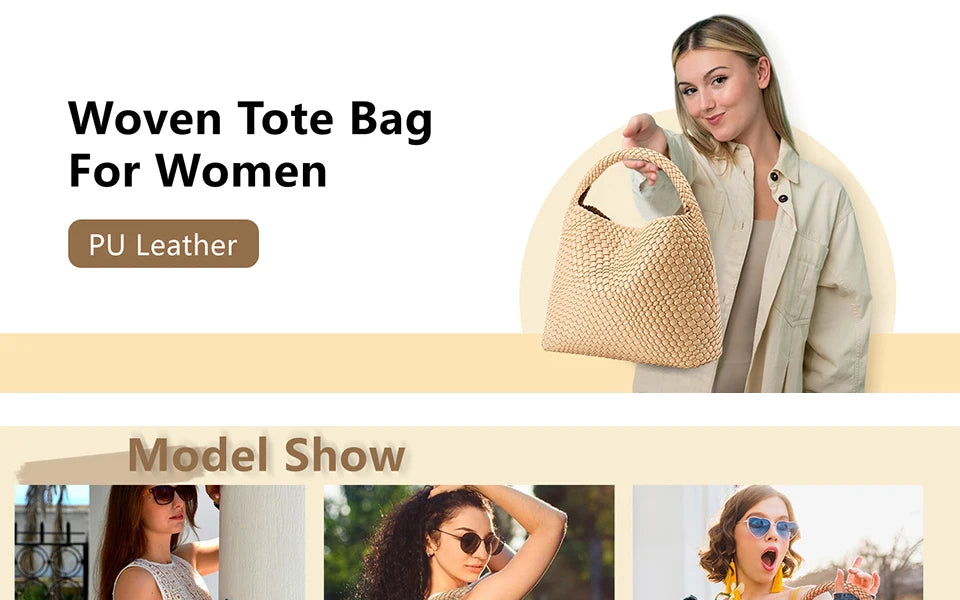 Bolso de mano tejido para mujer, bolso grande tejido, bandolera de cuero suave, bolso de trabajo, comprador, bolso de viaje de playa de verano con monedero