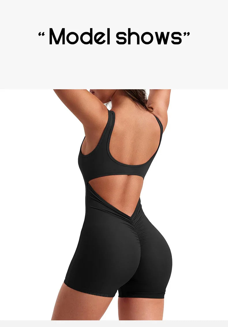 Ropa de gimnasio para Mujer, peleles sexys ajustados con cuello cuadrado y espalda descubierta