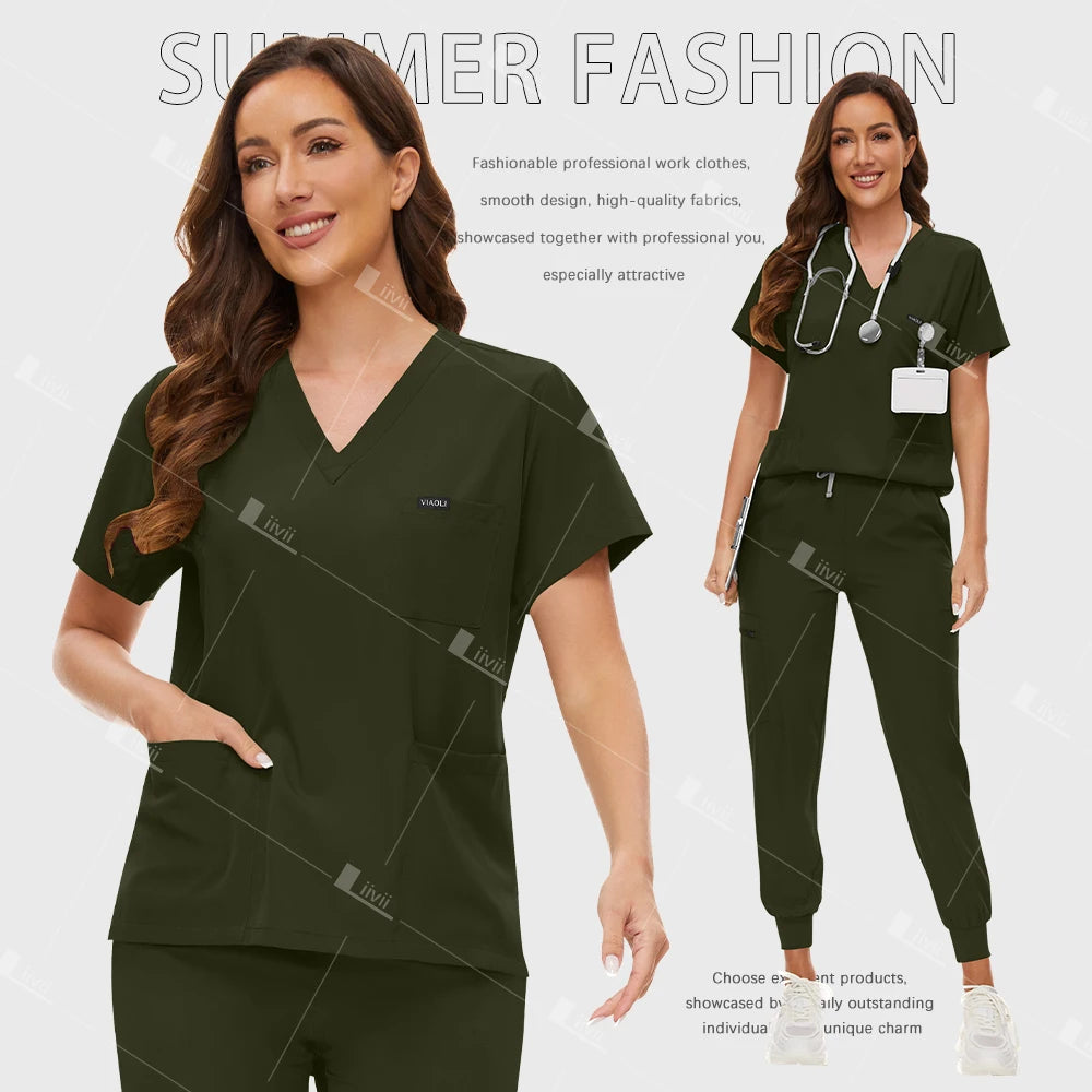 Uniformes quirúrgicos de moda, conjunto de ropa de trabajo médica, médico, enfermera, traje de enfermería, ropa de trabajo de Spa de belleza, pantalones superiores
