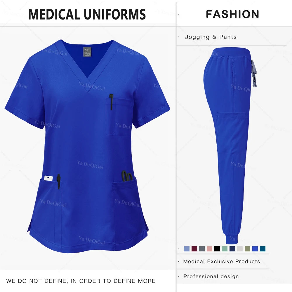 Uniforme clínico rosa para mujer, ropa de trabajo de farmacia, uniforme de enfermera, uniformes de cirugía Dental Oral para médico de Hospital, conjuntos de batas médicas,