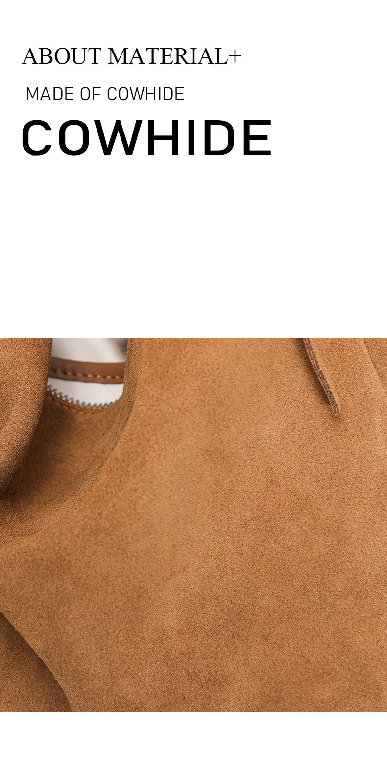 Bandoleras de piel auténtica de vaca de ante para mujer, bandolera de piel de vaca suave, diseño femenino, bolso de viaje perezoso de lujo