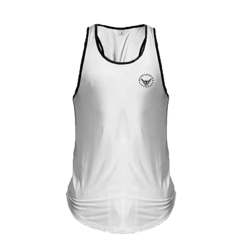 Camiseta deportiva para culturismo y gimnasio, chaleco muscular para entrenamiento, camiseta sin mangas transpirable de algodón para Fitness, camisetas sin mangas de entrenamiento para hombre