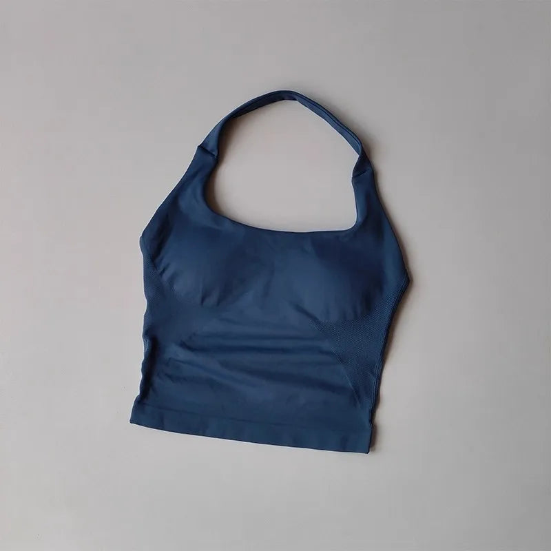 Chaleco de Yoga Halter, deportes para correr a prueba de golpes, ropa interior deportiva de alta resistencia, Fitness, tirantes de Pilates, espalda bonita, otoño