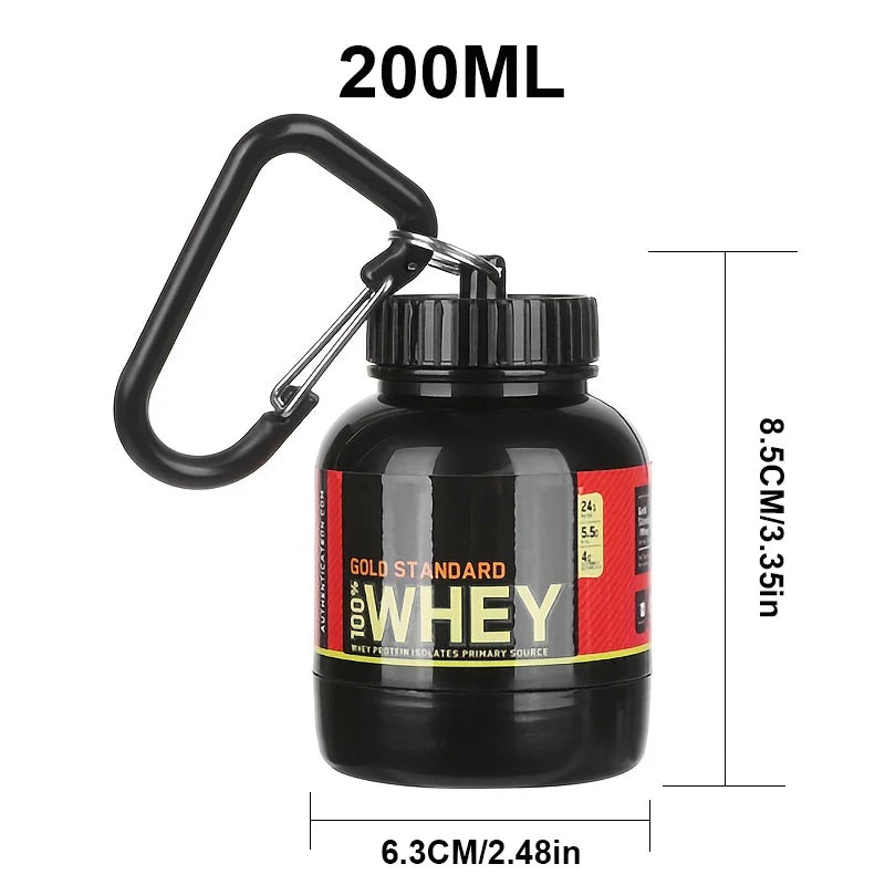 Contenedor portátil de suplemento de proteína en polvo, botella de almacenamiento ligera a prueba de fugas, 100/200ml