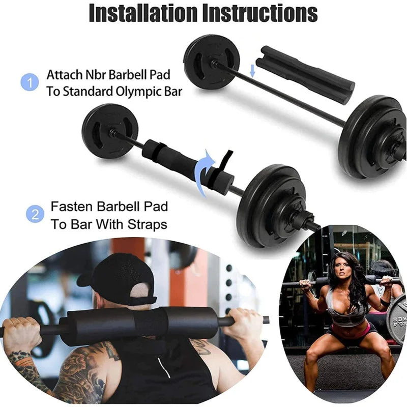 Hombreras con barra antideslizantes gruesas para gimnasio, Fitness, levantamiento de pesas, sentadillas, soporte para el cuello, almohadilla de protección para entrenamiento de fuerza