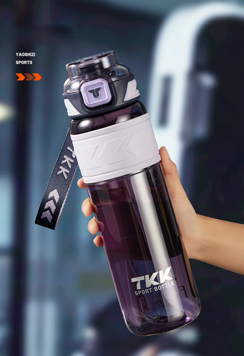 botella de agua deportiva Tritan sin BPA pajita portátil a prueba de fugas plástico Drinkware hervidor de Fitness al aire libre