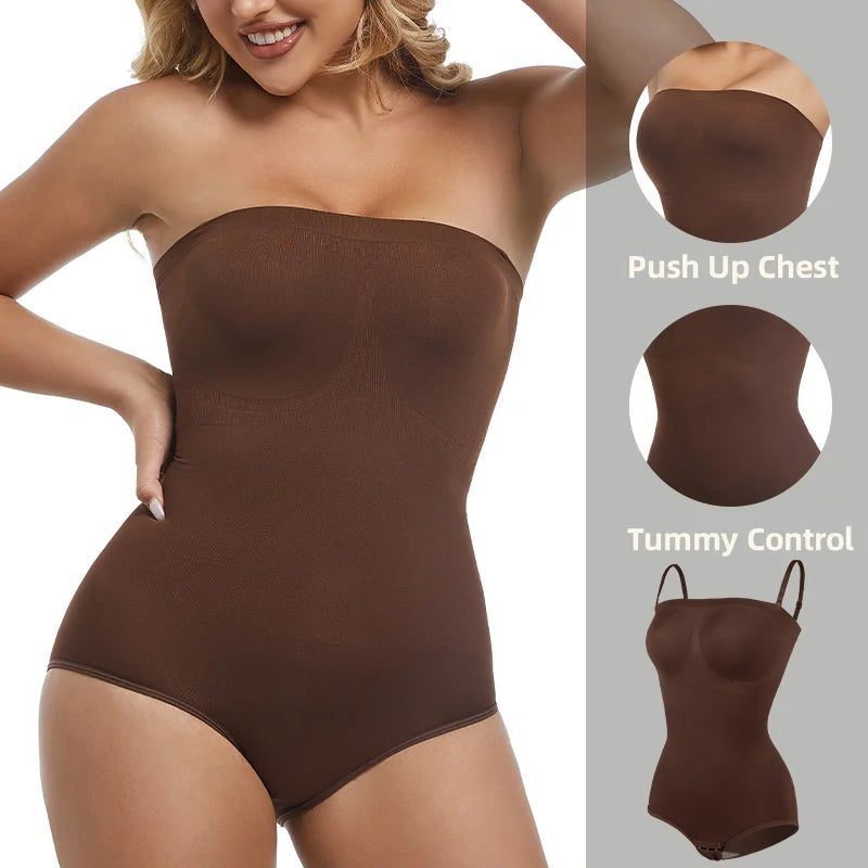 Body sin tirantes para mujer, ropa moldeadora sin costuras, Tops Tude, moldeador de cuerpo, entrenador de cintura de compresión, levantador de glúteos con realce, moldeador sin espalda