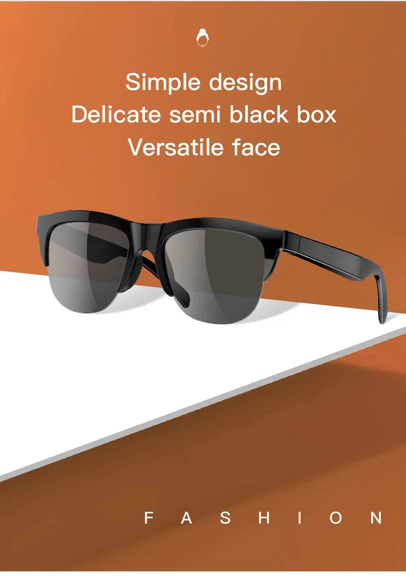 Nuevas gafas de sol inteligentes Bluetooth V5.3 llamadas, auriculares para deportes al aire libre, tecnología negra HIFI, antitouch UV para hombres y mujeres