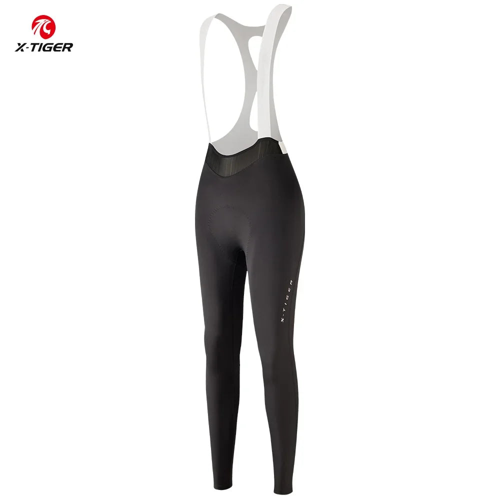 X-TIGER pantalones con pechera de ciclismo profesional para mujer, pantalones para bicicleta de montaña y carretera, medias transpirables con absorción de impacto para primavera y otoño