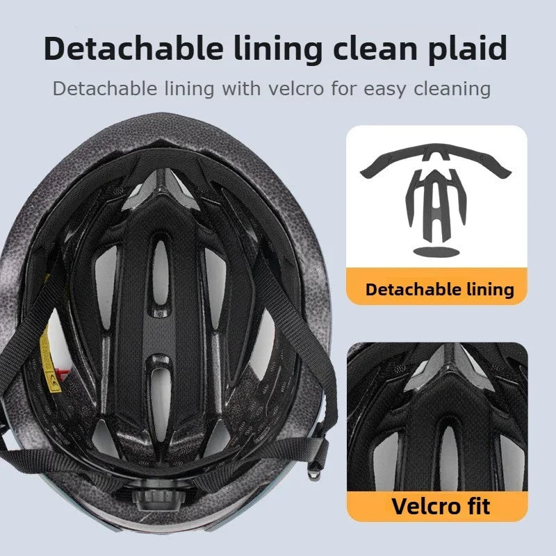 Casco de ciclismo ultraligero para adultos, gorra de seguridad, casco de bicicleta MTB, equipo de carreras al aire libre, accesorios para casco de bicicleta