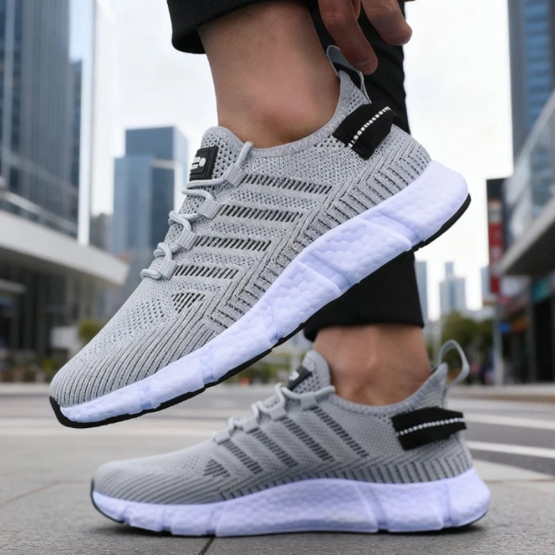 Tenis hombre, ligeros, suela blanda, malla, transpirables