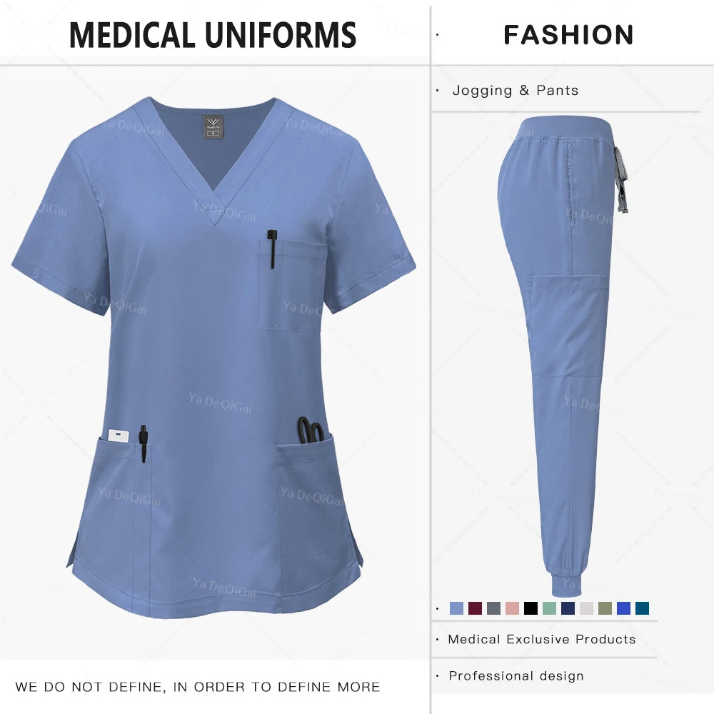 Uniforme clínico rosa para mujer, ropa de trabajo de farmacia, uniforme de enfermera, uniformes de cirugía Dental Oral para médico de Hospital, conjuntos de batas médicas,