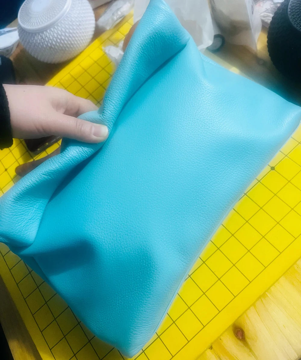 Bolso de mano de piel de vaca 100% auténtica para mujer, bolso de diseñador plegable, bolso con asa magnética Simple