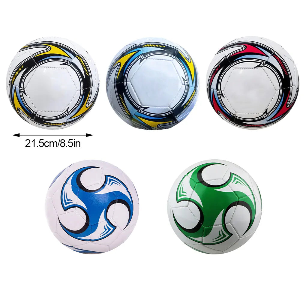 Pelotas de fútbol mundiales, talla oficial 5, costura a máquina, PVC, sin costuras, resistentes al desgaste, antideslizantes, juego de partido al aire libre, entrenamiento de fútbol