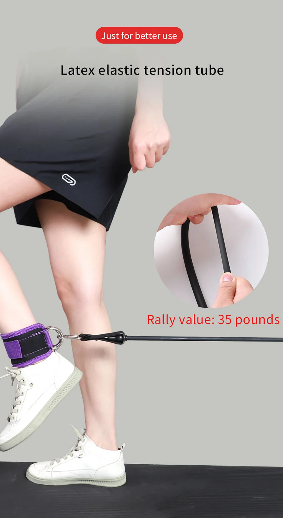 LOOGDEEL-Puños de tobillo con soporte de anillo en D, bandas de resistencia, correas de tobillo, Fitness, Yoga, extensión de fuerza de piernas, protector de gimnasio Unisex