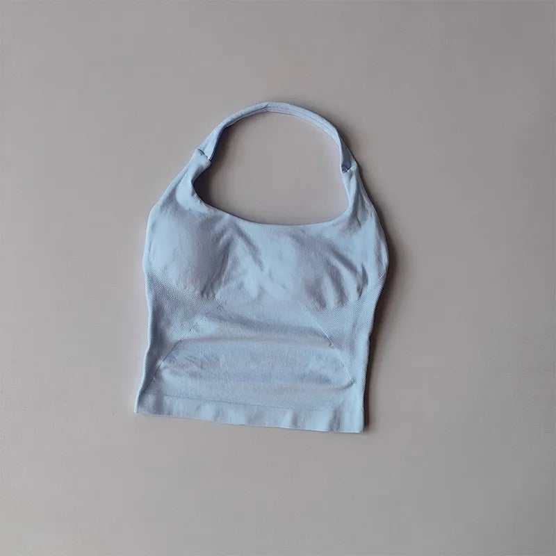 Chaleco de Yoga Halter, deportes para correr a prueba de golpes, ropa interior deportiva de alta resistencia, Fitness, tirantes de Pilates, espalda bonita, otoño