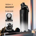Botella de agua con aislamiento de 1,5 l, taza con aislamiento frío y caliente de acero inoxidable, termo al vacío, frascos de doble pared