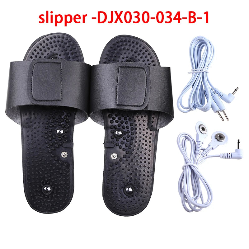 Zapatillas para masaje de pies, accesorio de masaje con electrodos, masajeador terapéutico TENS, relajación corporal, pie, relajante, goma negra, cuidado de la salud