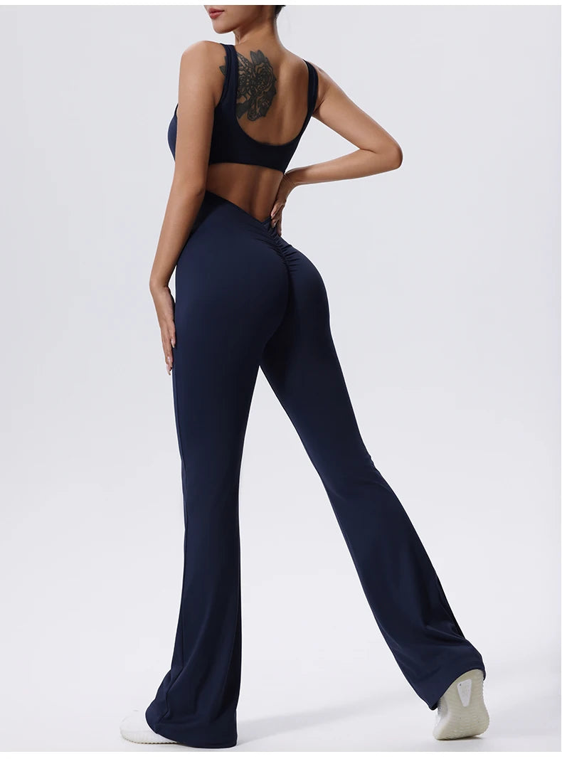 Conjunto de gimnasio Sexy para mujer, traje deportivo de una pieza,
