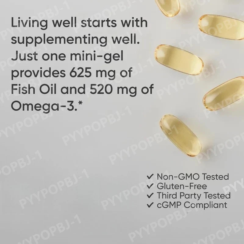 Cápsulas de Aceite de Pescado Omega-3 con Extracto de Abadejo Silvestre de Alaska, Suplemento Nutricional Diario, Apoyo para la Salud, 90 Cápsulas por Botella