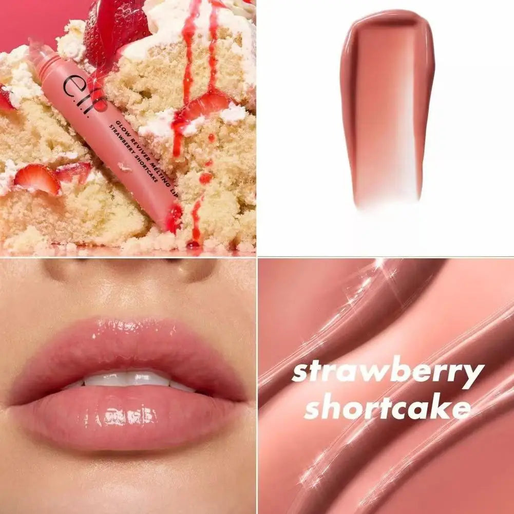 ELF-brillo de labios colorido, aceite de brillo de labios Multicolor, bálsamo labial teñido hidratante, esmalte de labios hidratante regordete, maquillaje de aceite de Gel de esencia