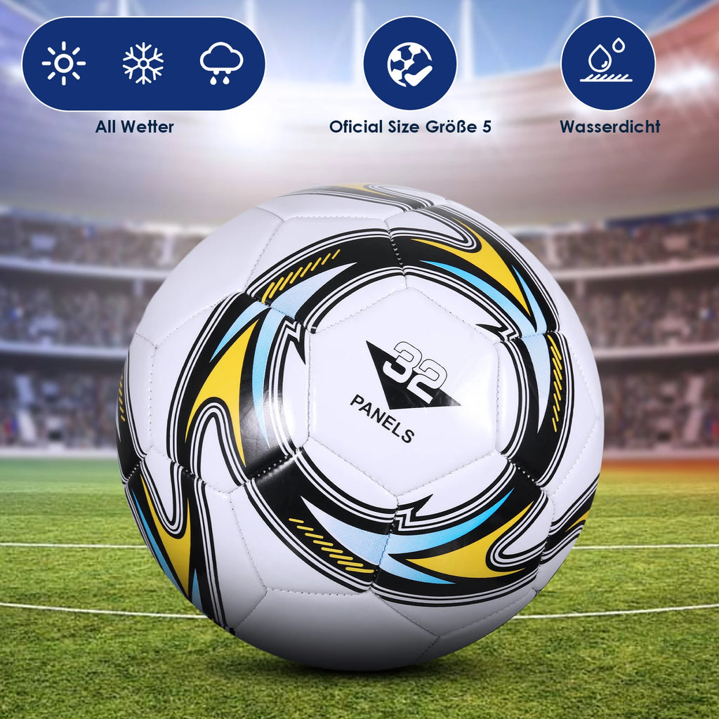 Pelotas de fútbol mundiales, talla oficial 5, costura a máquina, PVC, sin costuras, resistentes al desgaste, antideslizantes, juego de partido al aire libre, entrenamiento de fútbol
