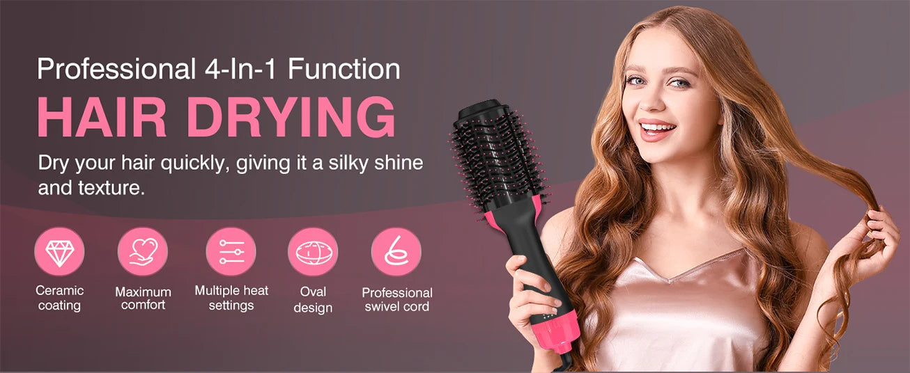 LISAPRO 2 en 1 secador de pelo de un solo paso y alisador de pelo, cepillo de aire caliente, rizador de pelo, belleza y estilismo de salud