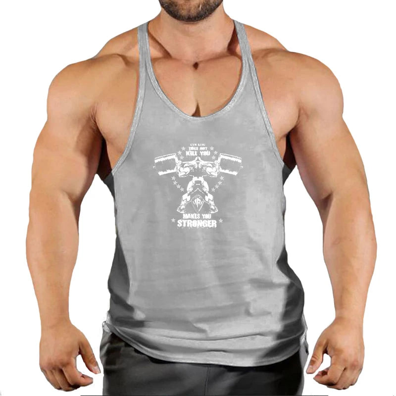 Stringer-Camiseta sin mangas de gimnasio para hombre, ropa de Fitness, chaleco de Culturismo