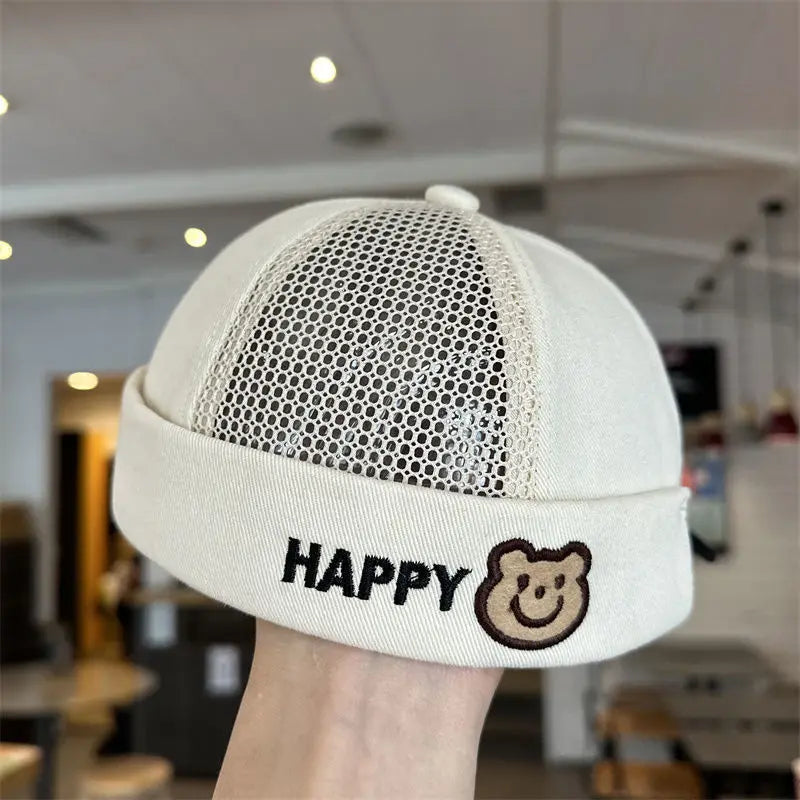 Lindo oso bebé sombrero sin ala Color sólido infantil niño niña cordón Docker gorra Primavera Verano niños pequeños propietario melón gorras