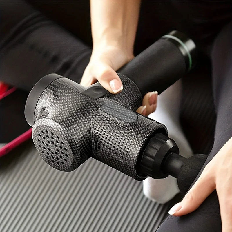 Pistola de masaje de percusión eléctrica, masajeador corporal de tejido profundo para cuello, espalda y hombros, herramienta de relajación muscular para Fitness