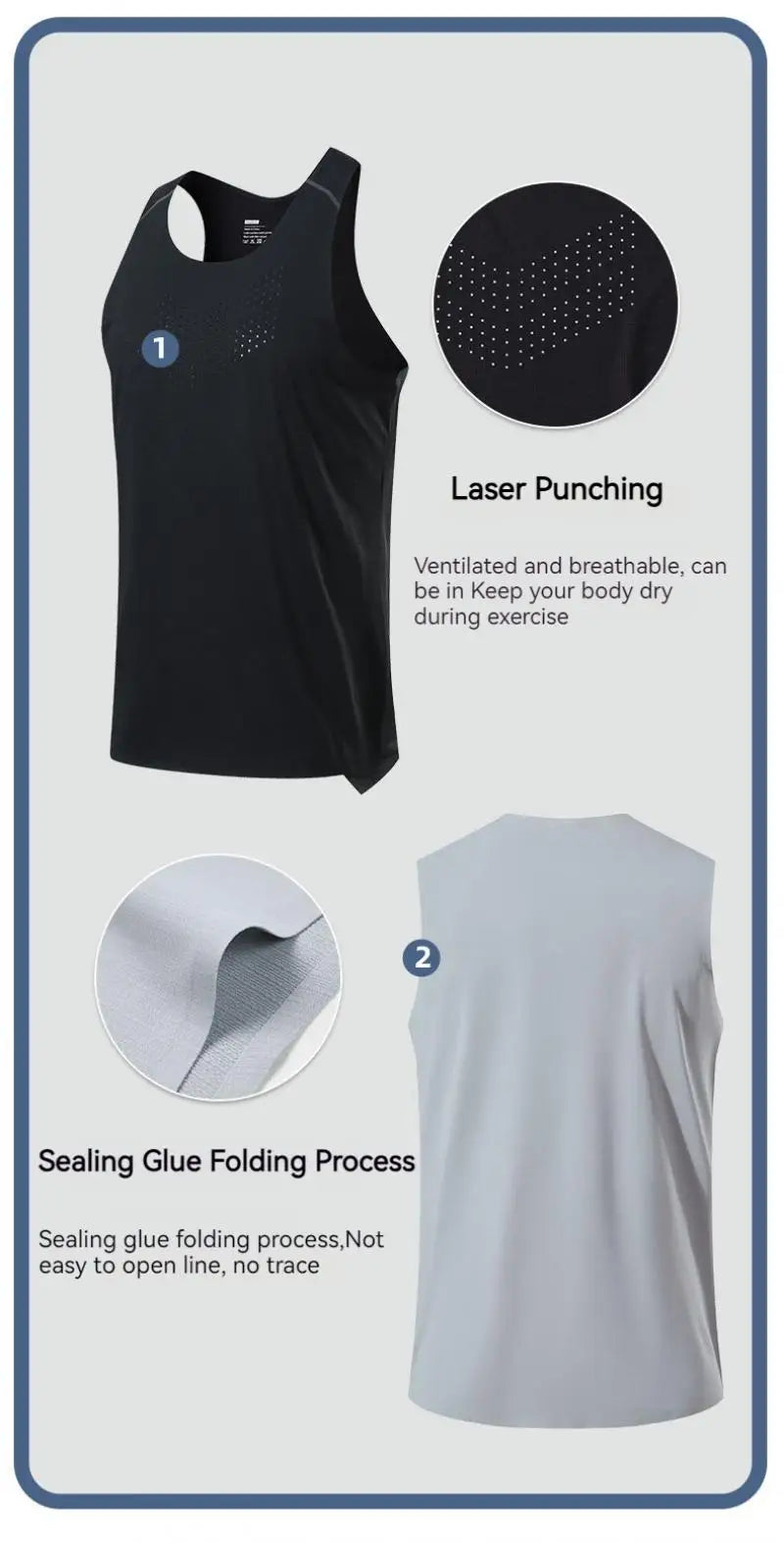 Playera deportiva de secado rápido para hombre, sin mangas de malla elástica