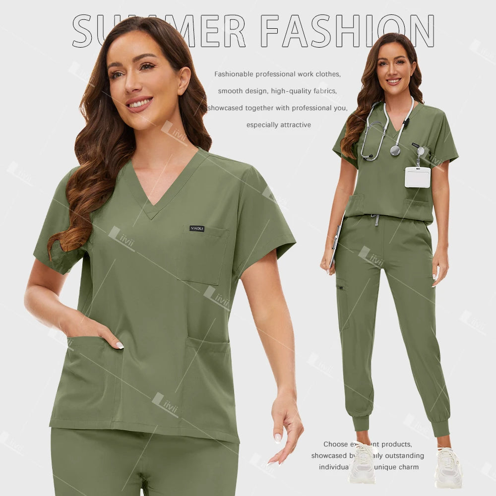 Uniformes quirúrgicos de moda, conjunto de ropa de trabajo médica, médico, enfermera, traje de enfermería, ropa de trabajo de Spa de belleza, pantalones superiores