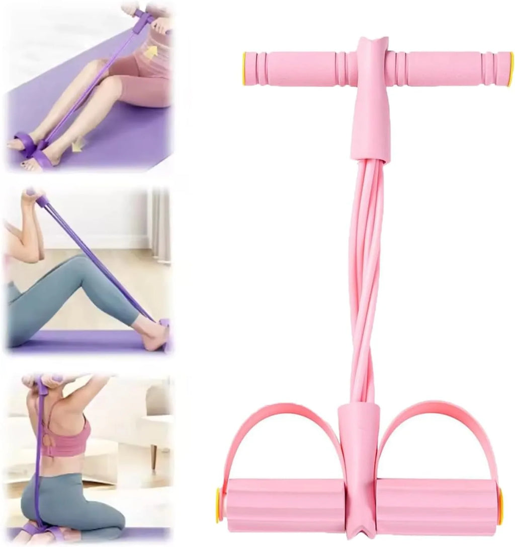 Tirador de Pedal de Yoga elástico de 6 tubos, banda de resistencia, cuerda de tensión multifunción, bandas de Fitness, elástico de 6 tubos para Abdomen, cintura y brazo