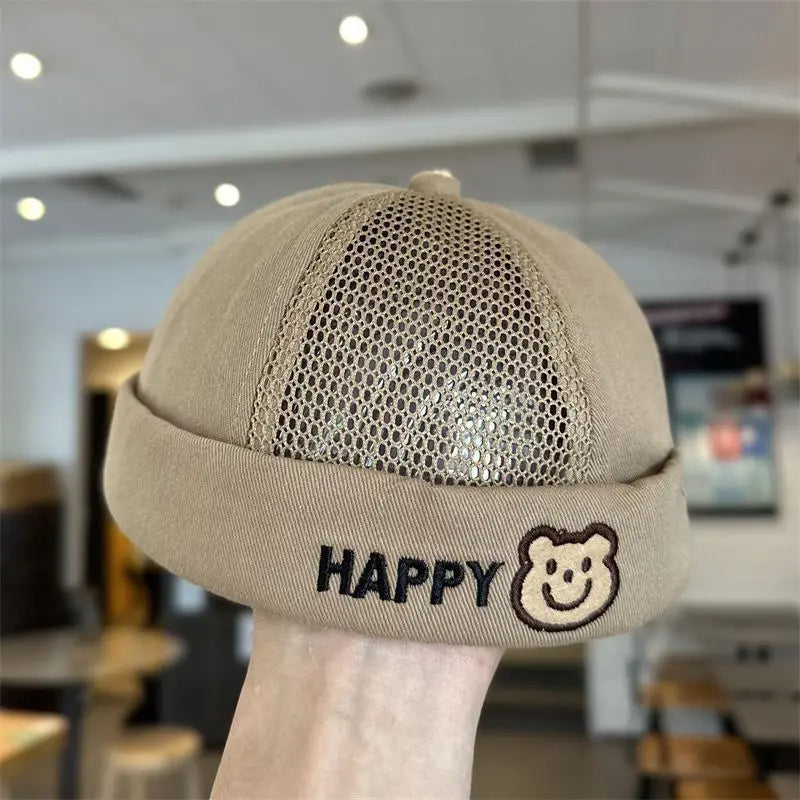 Lindo oso bebé sombrero sin ala Color sólido infantil niño niña cordón Docker gorra Primavera Verano niños pequeños propietario melón gorras