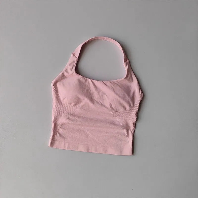 Chaleco de Yoga Halter, deportes para correr a prueba de golpes, ropa interior deportiva de alta resistencia, Fitness, tirantes de Pilates, espalda bonita, otoño