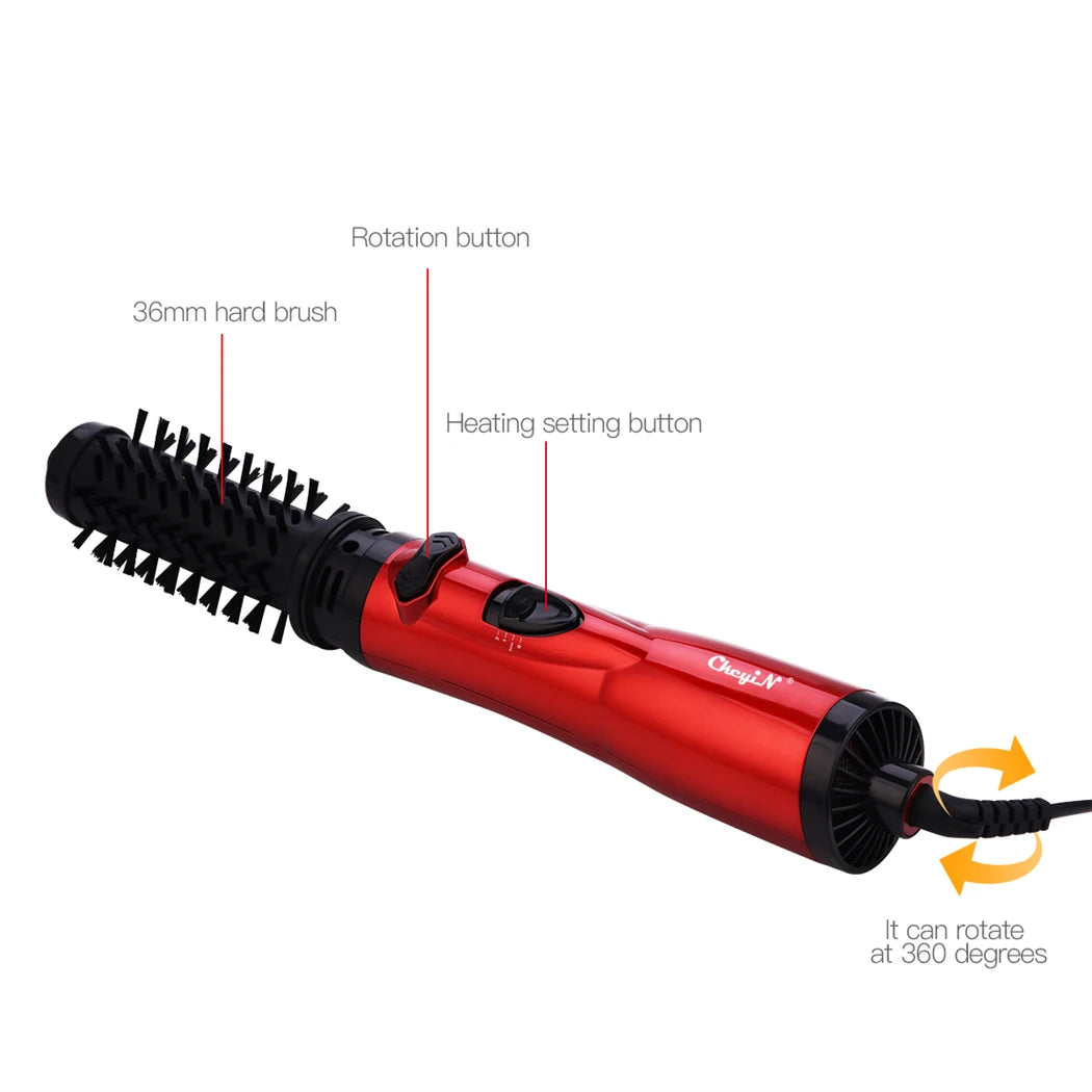 CkeyiN-cepillo secador de pelo 2 en 1, cepillo giratorio de aire caliente, rizador, alisado, estilismo, iônico, redondo, voluminizador de secador de pelo