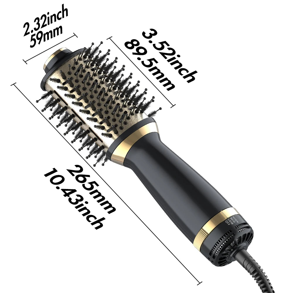 Cepillo secador de pelo en uno, cepillo secador de pelo 4 en 1 con cubo ovalado, mini cepillo de aire caliente para todo tipo de cabello, regalo adecuado
