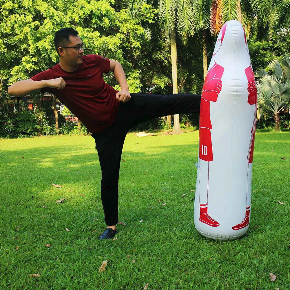 Bolsa de boxeo inflable para niños y adultos, maniquí de aire de portero, defensa de patada libre, ejercicio en casa