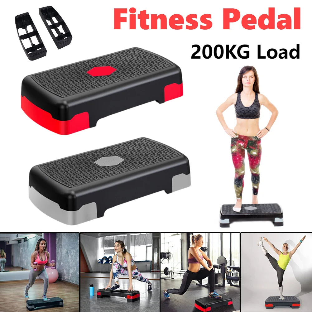 Pedal de altura para Fitness, ejercitador de Pedal cardio paso a paso para Fitness aeróbico, carga estable de 200KG, entrenamiento en casa, Pedal de ejercicio para gimnasio