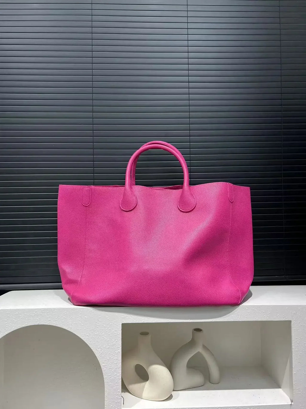 Bolso de mano de gran tamaño de cuero vegano a la moda para mujer con gran capacidad, bolso de compras simple y versátil