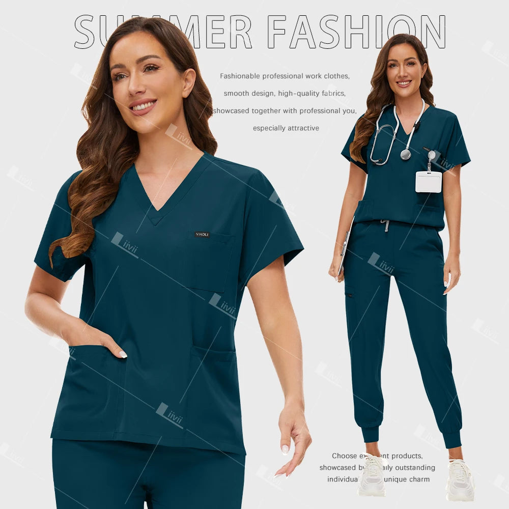 Uniformes quirúrgicos de moda, conjunto de ropa de trabajo médica, médico, enfermera, traje de enfermería, ropa de trabajo de Spa de belleza, pantalones superiores