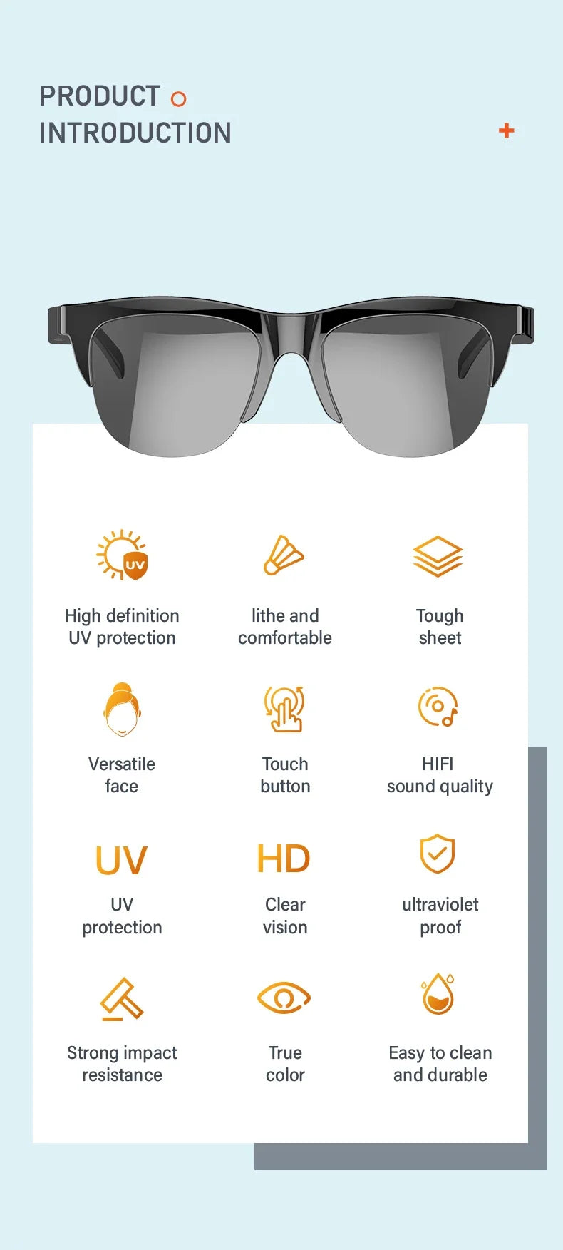 Nuevas gafas de sol inteligentes Bluetooth V5.3 llamadas, auriculares para deportes al aire libre, tecnología negra HIFI, antitouch UV para hombres y mujeres