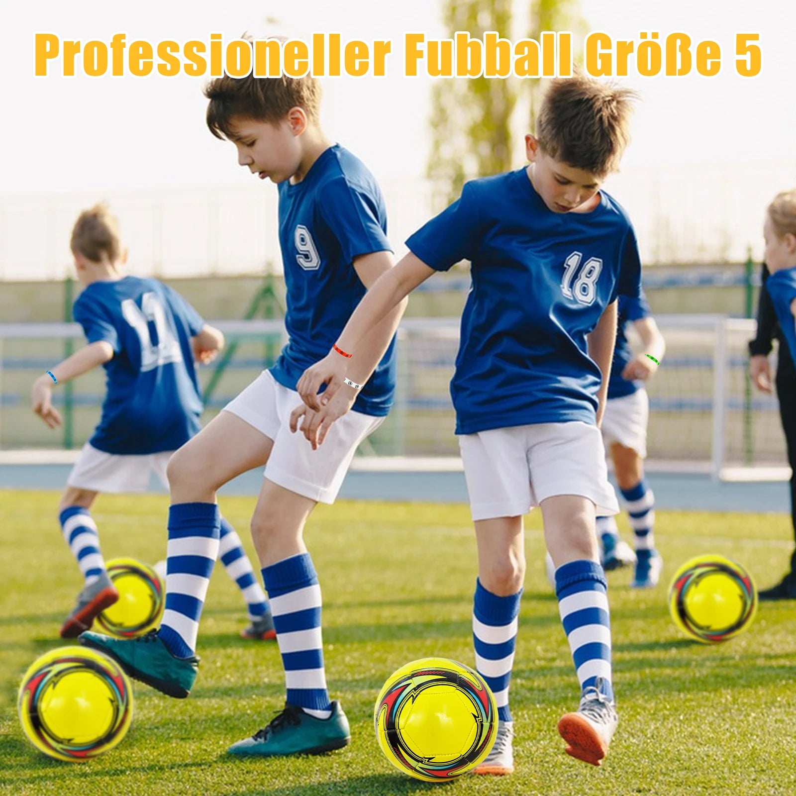 Pelotas de fútbol mundiales, talla oficial 5, costura a máquina, PVC, sin costuras, resistentes al desgaste, antideslizantes, juego de partido al aire libre, entrenamiento de fútbol