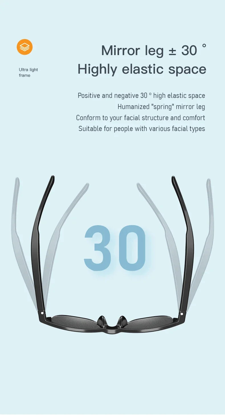 Nuevas gafas de sol inteligentes Bluetooth V5.3 llamadas, auriculares para deportes al aire libre, tecnología negra HIFI, antitouch UV para hombres y mujeres
