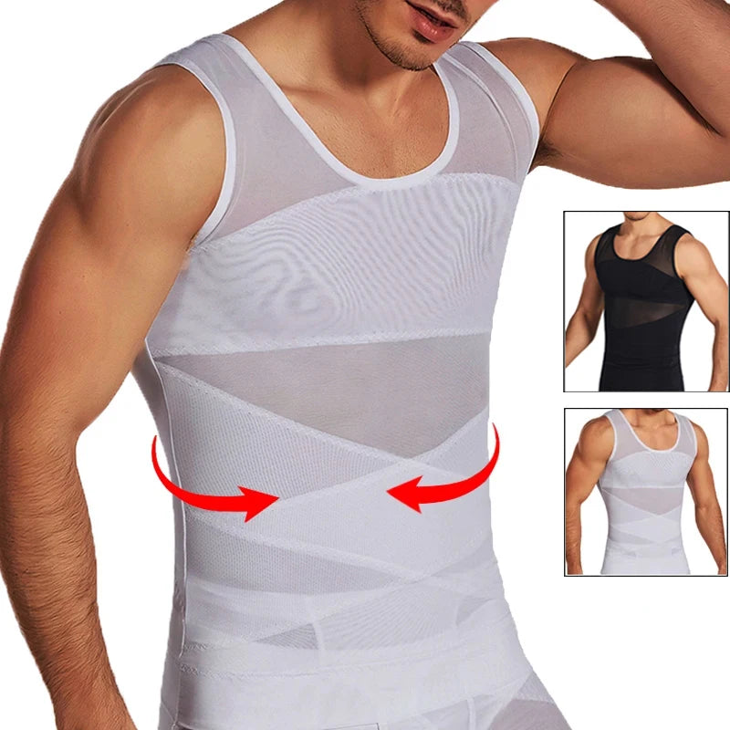 Entrenador de cintura moldeador de cuerpo para hombre, chaleco adelgazante, camisetas sin mangas con corsé, camiseta interior, ropa moldeadora adelgazante para Abdomen, trajes de Fitness para quemar grasa