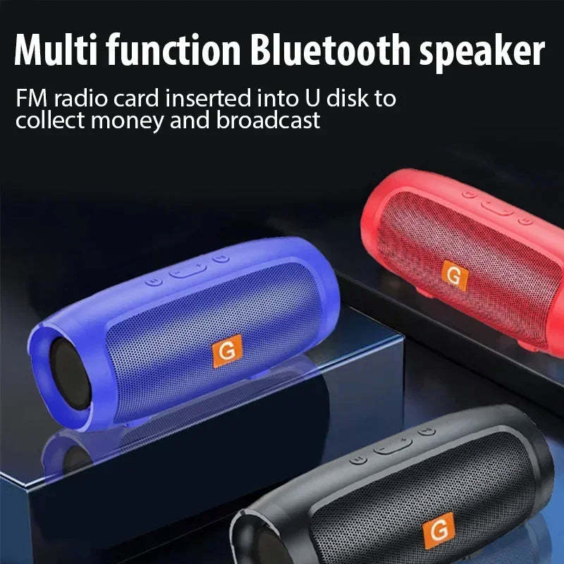 Altavoces Bluetooth con subwoofer portátil, altavoz envolvente estéreo para exteriores, resistente al agua, caja de sonido inalámbrica, compatible con Radio FM, tarjeta TF
