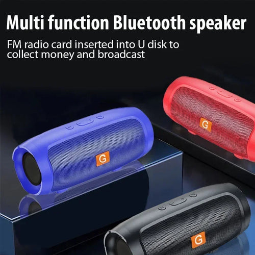 Altavoces Bluetooth con subwoofer portátil, altavoz envolvente estéreo para exteriores, resistente al agua, caja de sonido inalámbrica, compatible con Radio FM, tarjeta TF