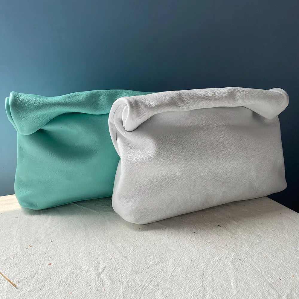 Bolsos de diseño de cuero genuino nuevo bolso de mano bolsillo para teléfono de noche de alta calidad para mujer