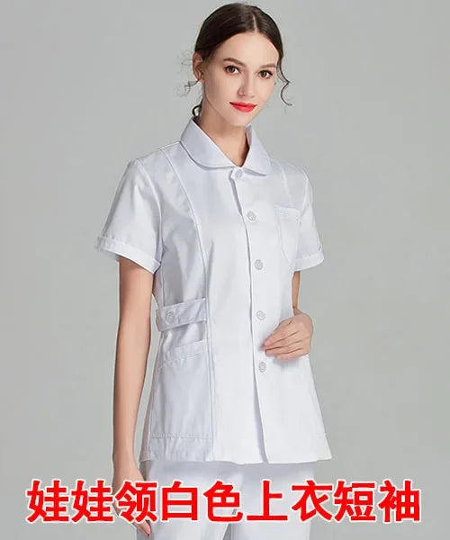 Uniformes de enfermera de manga larga azul, bata de laboratorio, uniforme de médico para mujer, prendas de vestir, ropa médica, ropa de trabajo de salón de belleza