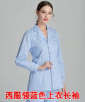 Uniformes de enfermera de manga larga azul, bata de laboratorio, uniforme de médico para mujer, prendas de vestir, ropa médica, ropa de trabajo de salón de belleza